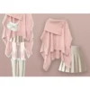 Xgoth Women Skirt Set Korean Fashion Lazy Loose Knit Sweater Pleated Mini Skirts Preppy Spring Sweet Female Outfits - Image 3