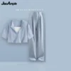 Women's Summer New Fashion Short Sleeve Matching Set Korean Elegant Casual Top Pants Two Piece Suit Female Chic Pendant Sets - Image 6