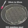 304 stainless steel round bbq net with foot barbecue grill meshes Cooling Rack steam baking rack Camping Outdoor Mesh Wire Net