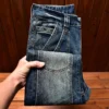 High-End Fashion Brand Men'S Jeans Blue Slim Stretch Embroidery Motorcycle Stitching Fashion Men'S Casual Straight Leg Jeans - Image 4