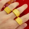 Gold shop with 999 gold ring men's fortune adjustable 5D real gold ring smooth sailing domineering male ring - Image 4