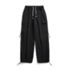 LAPPSTER Y2k Baggy Japanese Streetwear Sweatpants 2023 Spring Wide Leg Cargo Pants Korean Fashion Joggers Black Stacked Pants - Image 5