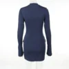 2023 Spring Elegant Commuting Mini Dress Women Autumn Pocket Long Sleeve Sexy Bodycon Dresses Solid Lady Chic Party Club Robes - Image 6