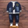 3pcs Jeans Suit Jacket Cotton T-Shirt Pants Spring Autumn Suit Baby Boy Girl Clothes Infant Set Kids 1-4 Years Sport Clothing - Image 6