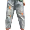 Max LuLu Korean Fashion Harem Pants Womens Summer Loose Ripped Denim Pants Ladies Classic Vintage Casual Jeans Punk Streetwear