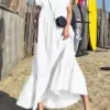 Fashion Summer Square Neck Sleeveless Sundress ZANZEA Women Bohemian Holiday Ruffles Dress Casual Solid Backless Vestido Robes