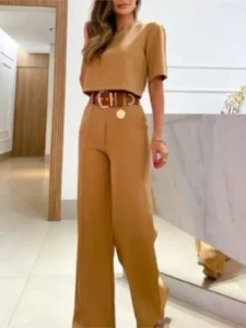 2023 Summer 2 Piece Sets Women Casual Crop Top T Shirt Outfit Long Pant Sets Tracksuit Two Piece Set Korean Fashion Clothing - Image 2