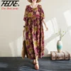 Summer New 2024 Women Long Dress Vestidos Para Mujer Indian Korean Style Floral Cotton Casual Vintage Dresses Vestido Feminino - Image 3