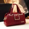 Fashion Elegant Madam Handbag Crocodile Pattern with Lattice Luxury Women Shoulder Tote Bag Multiple Zipper Ladies Bag 2023 New - Image 2