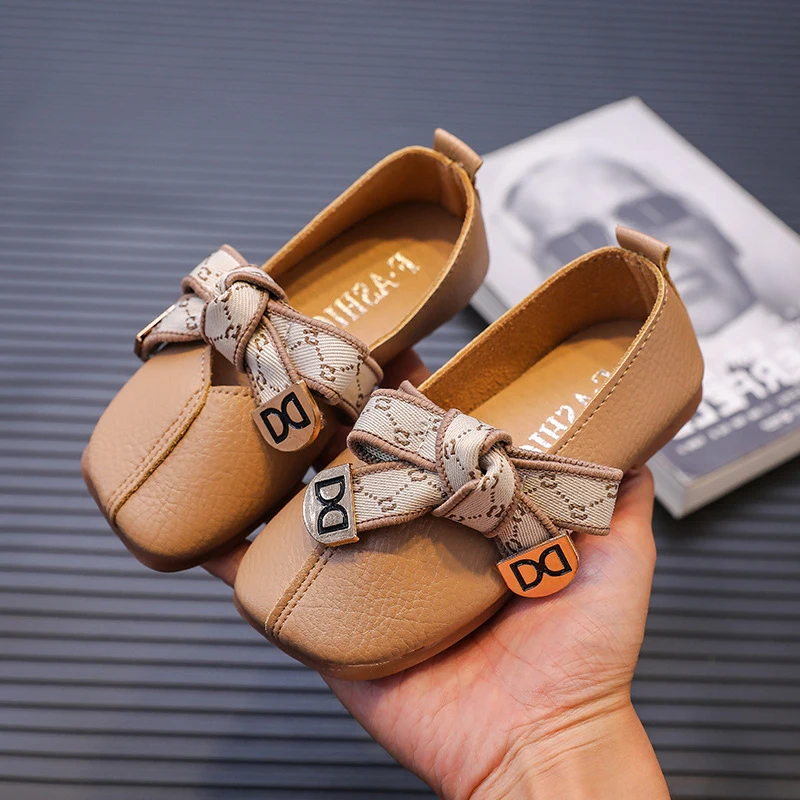 Baby Girl Shoes Bow-knot Girl's Casual Flats Soft Leather Shoes for Kids Children Footwear Toddlers Mary Janes 2023 Brand New
