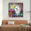 Graffiti Klok Meng Street Art Canvas Prints Abstract Karakter Muurschildering Woonkamer Home Decor Schilderen Poster: - Image 3