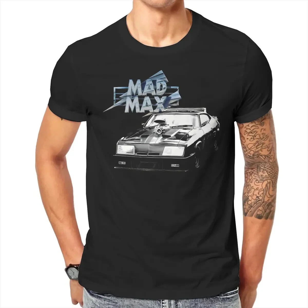 Men's Mad Max T Shirt Casual Short Sleeve Crew Neck Tees Party T-Shirts vintage classic film