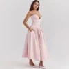 Suninheart Fashion Summer Dresses 2024 Pink Strapless Wedding Guest Long Corset Dress Elegant Flare Party Dresses Women Clothing - Image 3