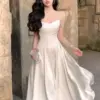 Summer New French Elegant Spaghetti Strap Sleeveless Vestidos Mujer A-line Evening Wedding Party Midi Dress For Women