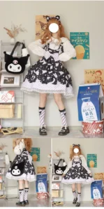 Lolita Sweet Cartoon Print Princess Dress Women Cute Bow Lace Party Strap Dresses Girly Harajuku Kawaii Y2k Mini Vestidos - Image 6