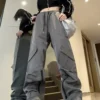 Fashion Sweatpants Streetwear Casual Folds Joggers for Women 2023 New Bottoms Harajuku Korean Pantalon Femme Hip-hop Trousers - Image 3