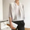Miyake Style Pleated Top 2024 Summer Autumn Drape V-neck Loose Bat Sleeve Folds T-shirt Women New Causal Aesthetic Clothes