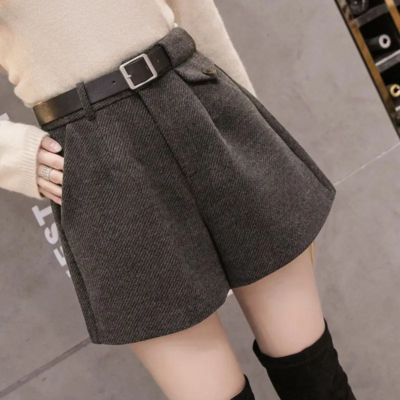 Spring Autumn New High Waist Solid Loose Wide Leg Shorts Versatile Plus Size Simplicity Shorts Fashion Casual Women Clothing