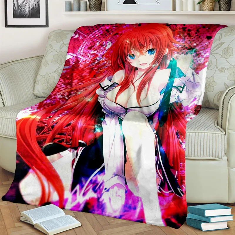 High School DxD Sexy Girl Cartoon Anime 3D Blanket,Soft Throw Blanket for Home Bedroom Bed Sofa Picnic Travel Cover Blanket Kids