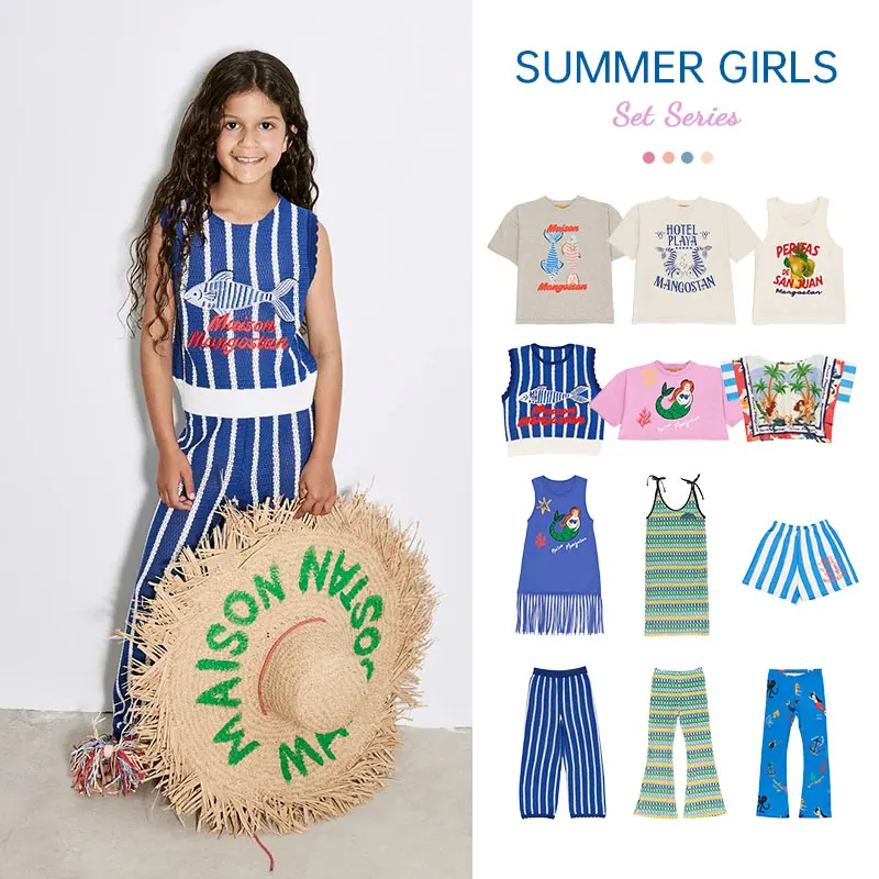 2024 Summer New Children's T-shirt Girls Boy Instagraph Style Round Collar Cute Print Short-sleeved Leggings Shorts Sets