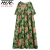 Summer New 2024 Women Long Dress Vestidos Para Mujer Indian Korean Style Floral Cotton Casual Vintage Dresses Vestido Feminino - Image 4