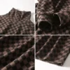 Fashion Vintage Turtleneck Thick Plaid T-shirt Autumn Winter Women's Clothing Loose Korean Long Sleeve Pullovers Tops for Female - Image 3