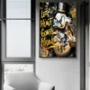 Donald Duck Hunt for Money Golden Graffiti Art Posters and Prints Disney Fashion Luxury Paintings on the Wall Art Pictures Decor - Image 3