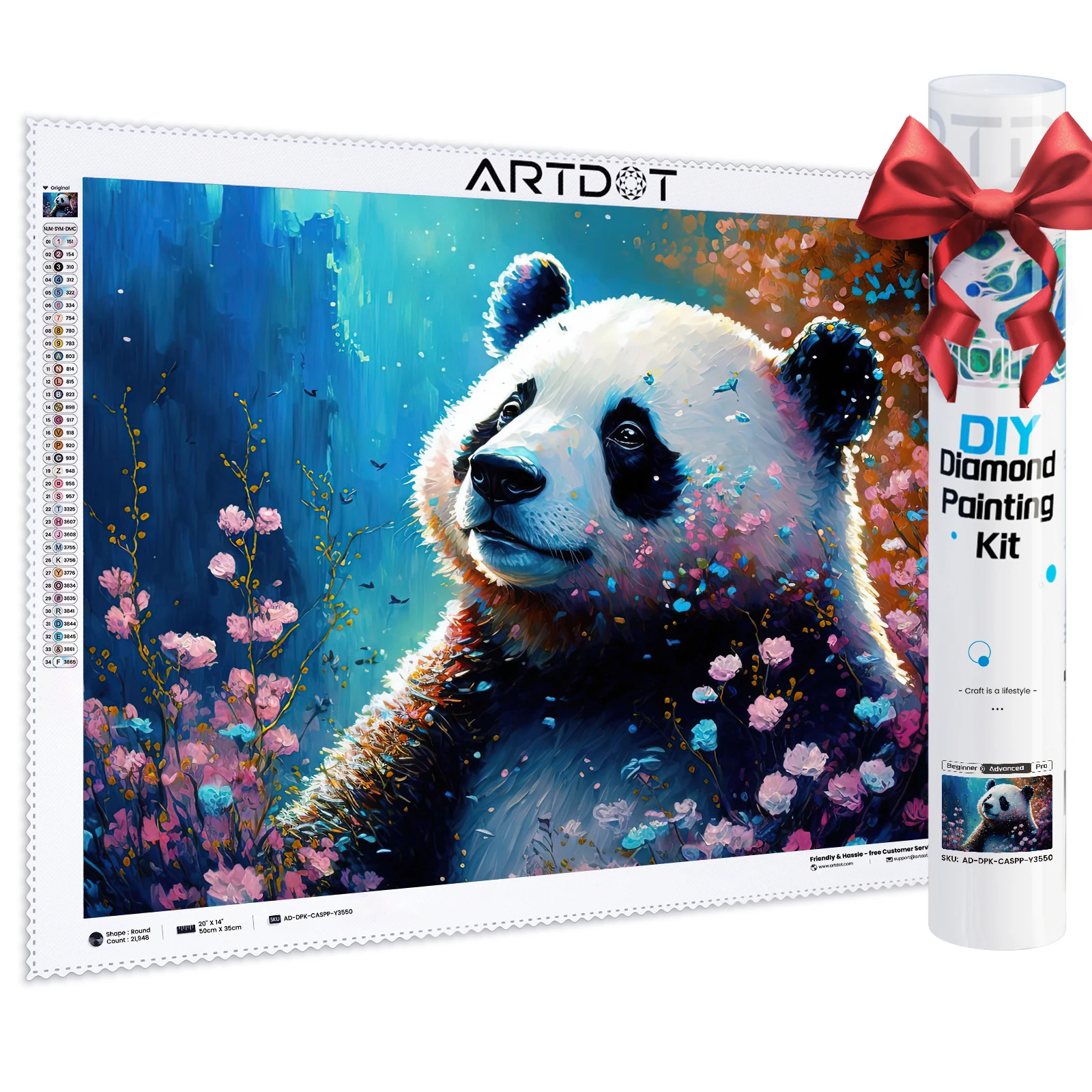 ARTDOT 5D Diamond Art Animals Kits for Adults Licensed Full Drill Panda Diamond Painting Kits for Beginners Gifts for Mom Child