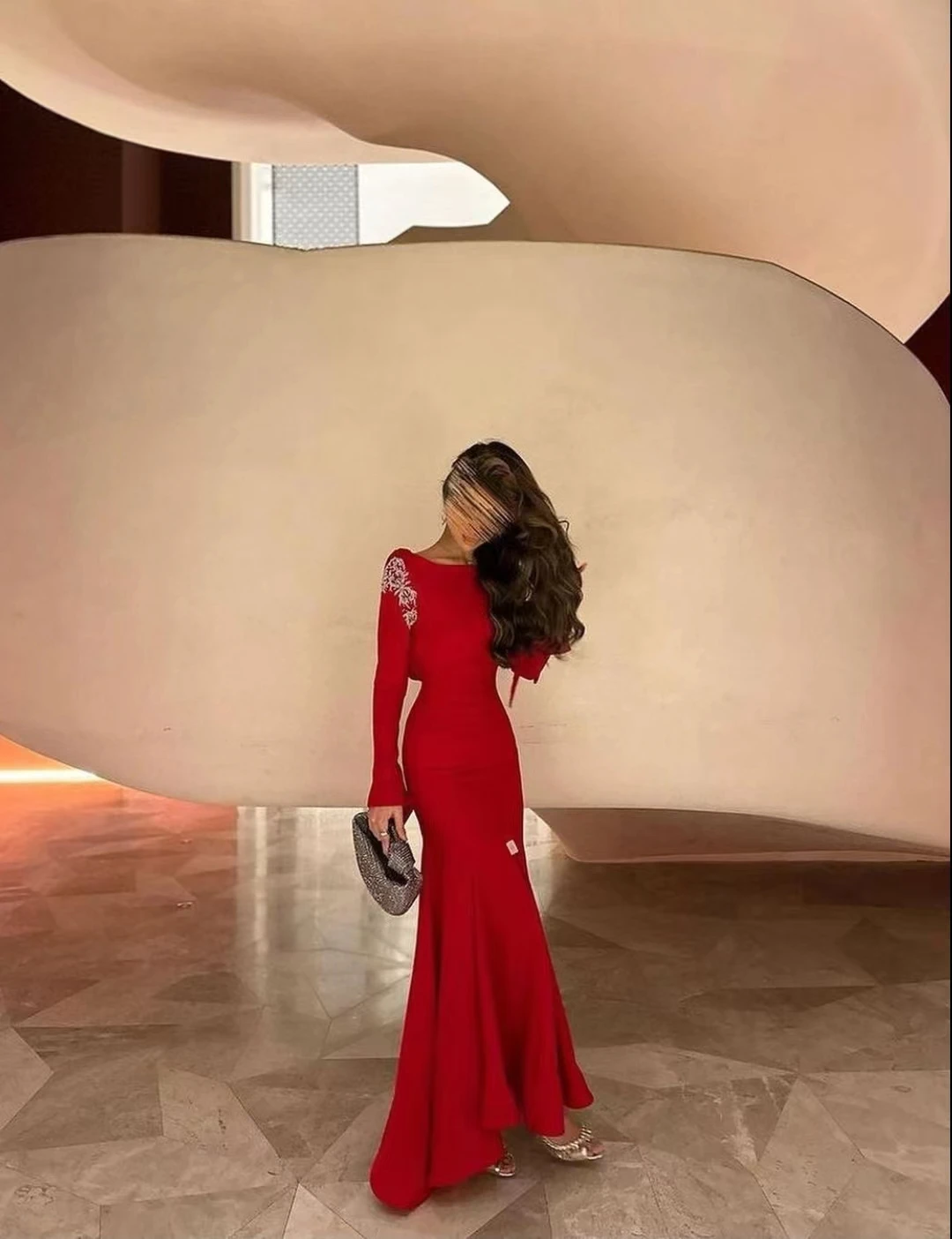 AsaNagi Red Evening Dresses Strapless Backless Floor-Length Mermaid Women Formal Party Dress 2023 vestidos de festa