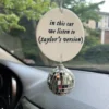 1Pc Car Rearview Mirror Hanging Ornament In This Car We Listening To Taylor-Swifts Plaque And Sign Christmas Tree Pendant Gifts - Image 2