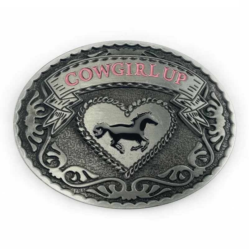Fashion Exquisite Flowers Men's Cowgirl Up Funny Western Belt Buckels Vintage Style Men Women Jeans Accessories for 4cm Belts