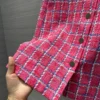 Old Money style Luxury design Pink plaid braid tweed dress with halter girly holiday skirt with chest in sweet style - Image 4