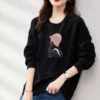 Fashion O-Neck Printed Loose All-match T-Shirt Female Clothing 2023 Autumn Winter Oversized Casual Pullovers Korean Tee Shirt - Image 3