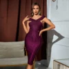 Women Elegant Bandages Dress 2022 New Sexy Sleeveless Bodycon Clothes Club Party Celebrity Dresses - Image 6