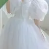 White Wedding Dress Women Fairy Princess Dress Female Fashion Evening Party Dress Ladies Summer Elegant Puff Sleeve Long Dress
