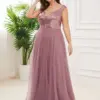 Plus Size Luxury Women's Dresses Long A-LINE V-Neck Sleeveles High Waist Tulle Gown 2024 BAZIIINGAAA of Sequin Prom Women Dress