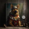 Vintage Dog Portrait Dog Soldier Helmet Bulldog Basset Hound Animal Art Posters Canvas Painting Wall Prints Pictures Home Decor - Image 4