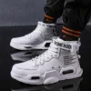 Men's Casual Running Shoes Men Breathable High Top Shoes Luxury Men's Sneakers Thick Sole Breathable Mandarin Duck Bape Shoes - Image 3
