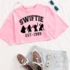 1989 Crop Tops Taylor Crop Tops Music Album Gift for Her Swift O-Neck Short Sleeves Crop Tops - Image 5