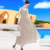 Summer Beach Style Camisole Dress Sweet Girs Plaid Dresses Slim Waist Party Evening Clothing Square Collar Photograph Birthday - Image 5