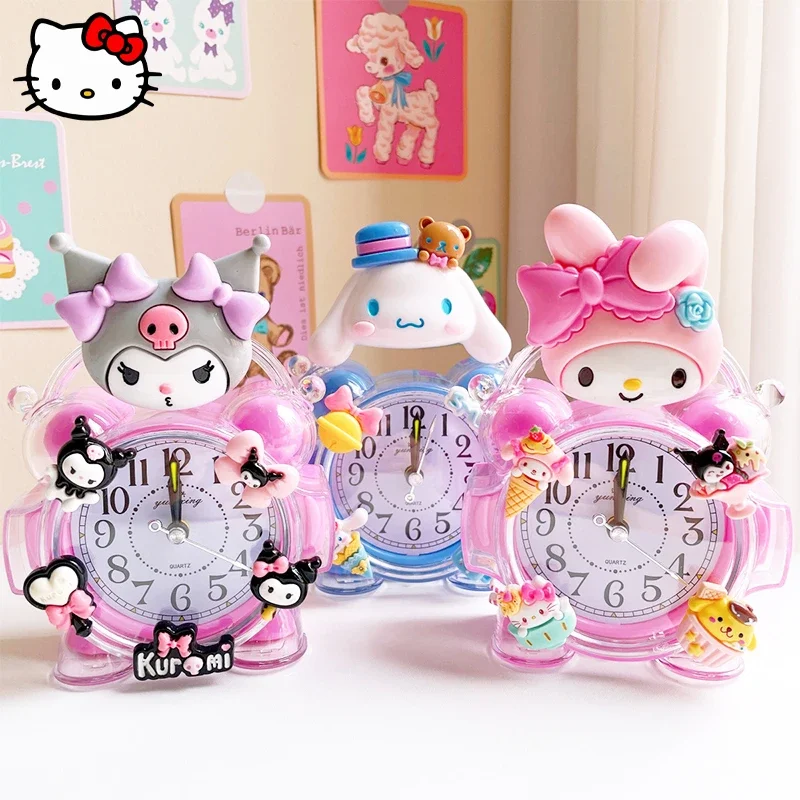 Sanrio HelloKitty MyMelody Cinnamoroll Alarm Clock Kawaii Anime Kitchen Timing Alarm Clock Mini Living Room Home Decoration Gift