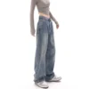 Korean Fashion Y2k Retro Wide Leg High Waist Straight Streetwear Style Blue Jeans Pants Women'S Baggy Denim Trouser Lady Clothes - Image 6