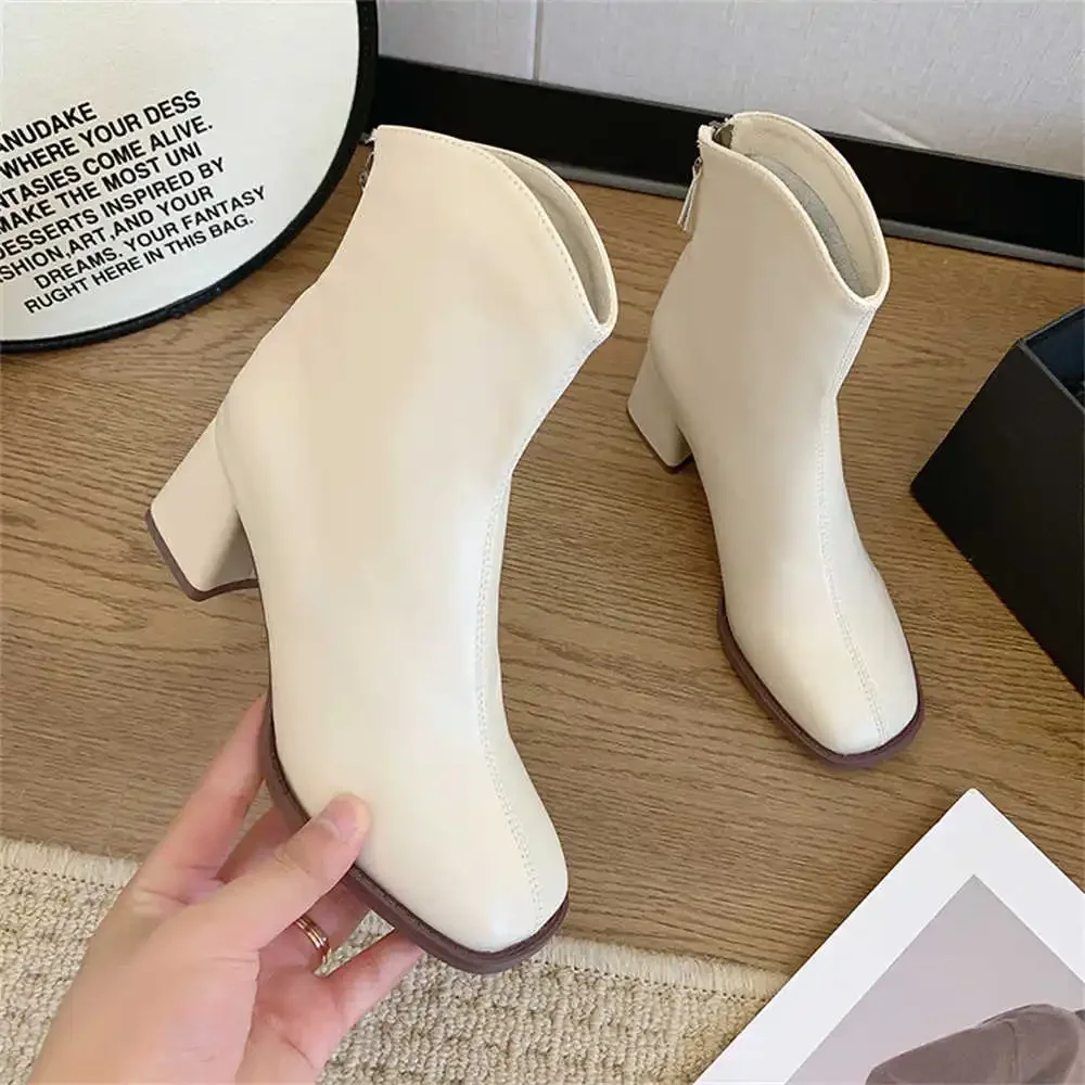 Chunky Thick Heeled Booties Sneakers Shoose Woman Shoes Flat Women Boots Sports Out Sheos Seasonal Lux Cool Minimalist