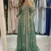 Moroccan Kaftan Formal Evening Dresses Lace Appliques Arabic Muslim Special Occasion Dresses