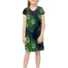 Color Feather Print Girl Princess Dress Polynesian Short Sleeved V-Neck Dresses Girly Clothing Summer Tops T-shirts And Skirts - Image 6