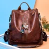 Vintage Women Soft Leather Backpack Fashion School Bags for Teenagers Girls High Quality School Backpack Women Travel Backpacks - Image 5
