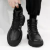 Mens Winter Boots Ankle Tooling Winter Casual Leather Shoe Lace-up High Top Outdoor Fashion Soft Designed Hard-wearing Male Boot - Image 4