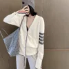 Women's hot selling long sleeved autumn and winter cashmere women's V-Neck Sweater TB style new women's cashmere casual cardigan - Image 4