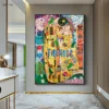 Street Artworks Space Astronaut，Mona Lisa，kiss By Gustav Klimt Graffiti Canvas Print Painting Poster Cuadros Wall Art Home Decor - Image 2