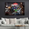 Famous Rapper Play Poker Funny Poster And Print Singer Smoking Portrait Canvas Painting Anime Comic Wall Art Room Home Decor - Image 5